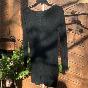 Long sleeve black sweater dress
